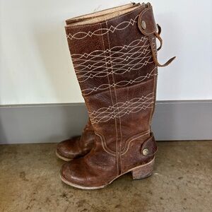 Brown Leather Knee-High Boots